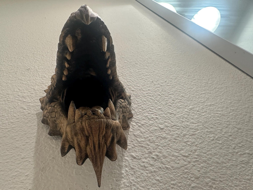 Fantasy Dragon Wall Sculpture — Gold Finish
