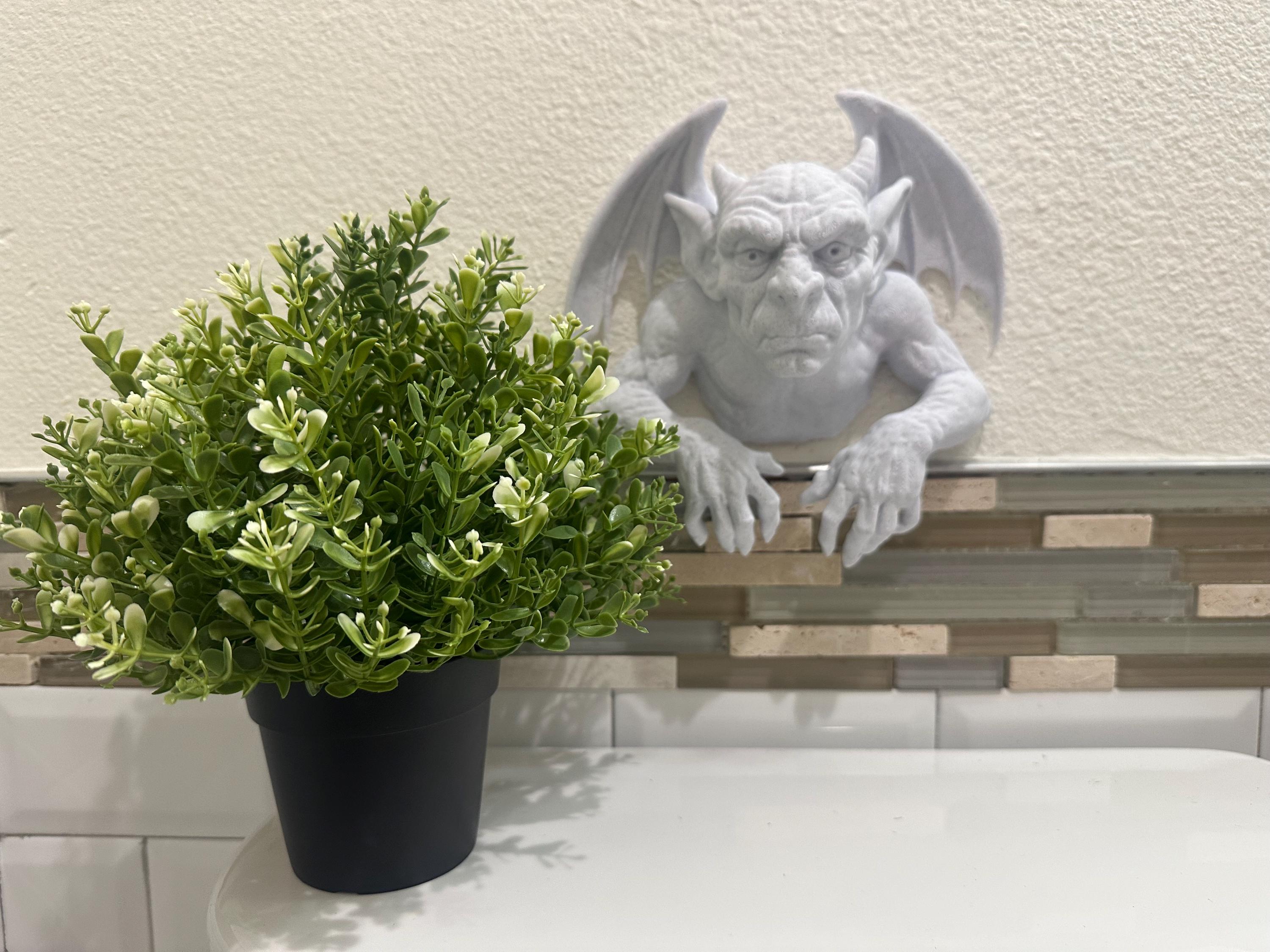 Gargoyle Wall Mount Hanging Sculpture 8x8x4 - Fantasty Creature Gothic Wall Home Decor Statue