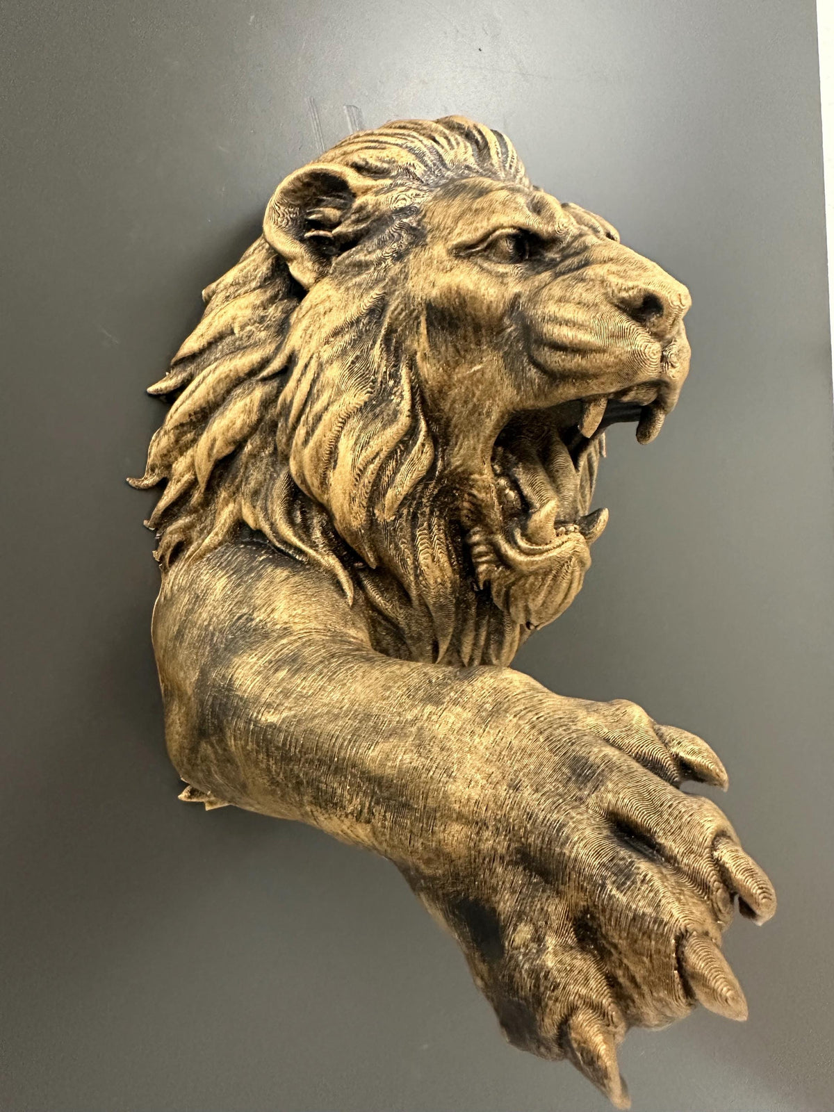 Roaring Lion Head Wall Sculpture