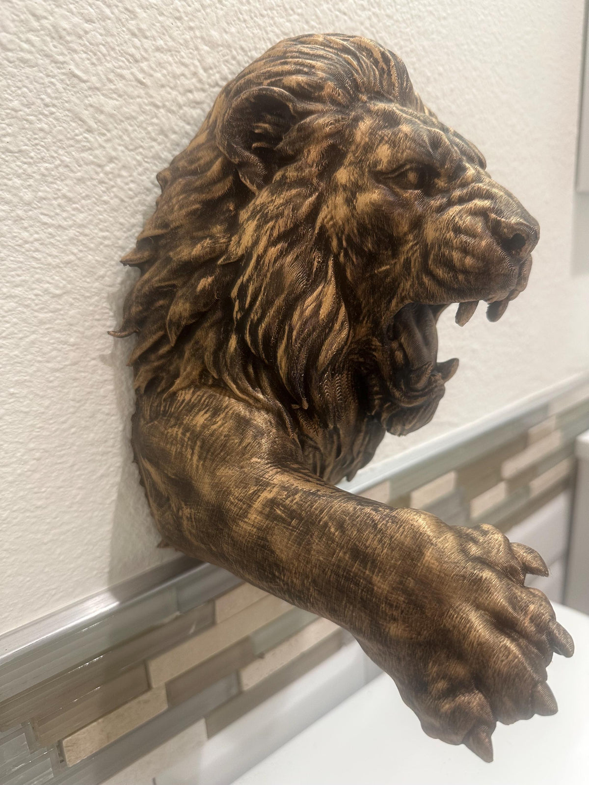 Fierce Lion Head Wall Sculpture — Two Sizes