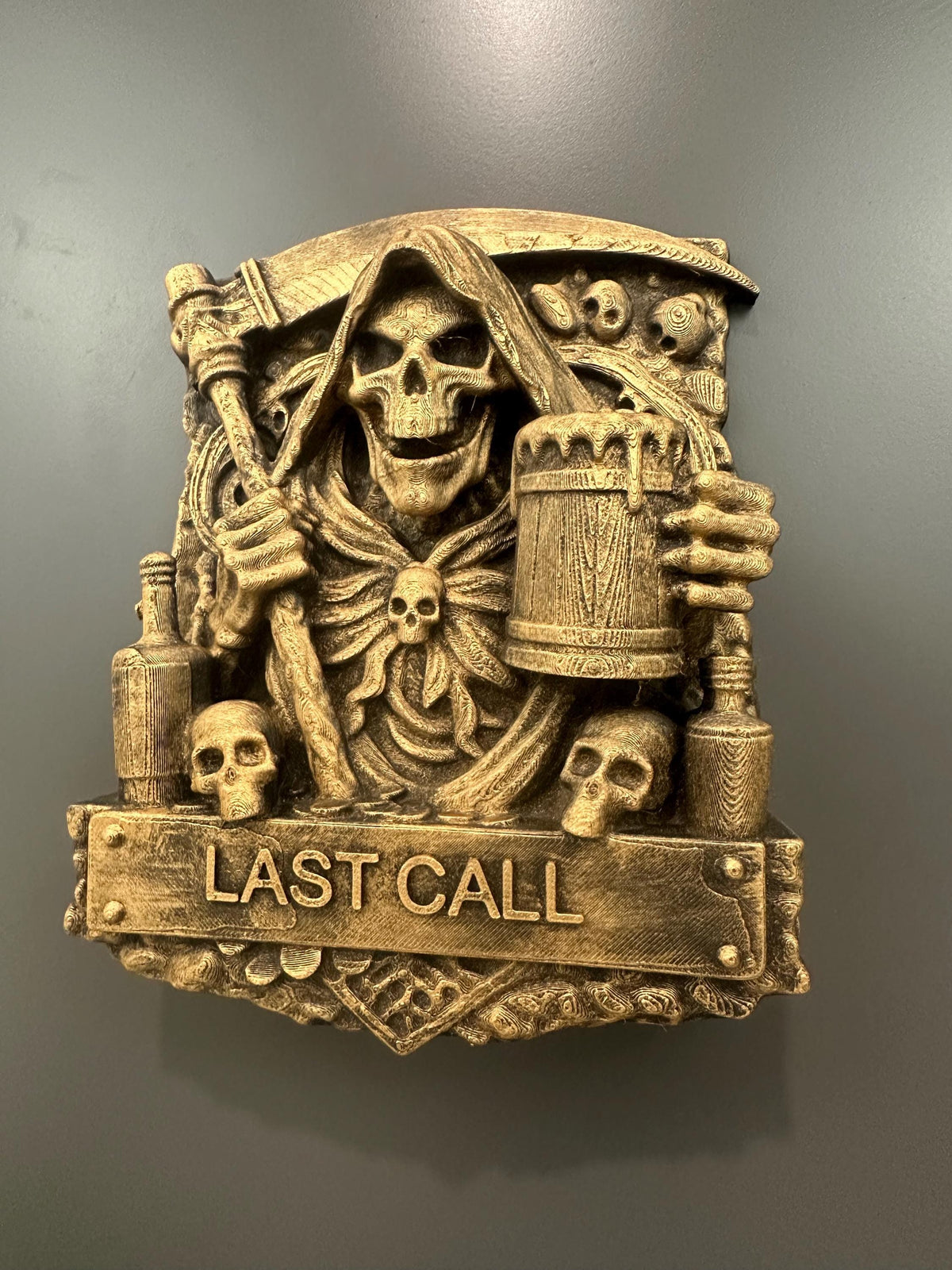Gothic Grim Reaper Wall Plaque