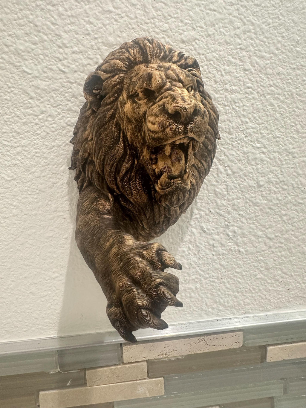 Fierce Lion Head Wall Sculpture — Two Sizes
