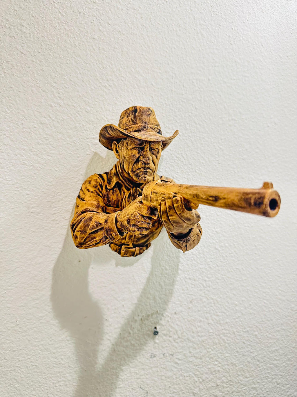 Western Cowboy Shotgun Hand Towel Holder - Rustic Wall Mounted Bathroom Decor - Cowboy Wall Sculpture - Man Cave Decor - Western Wall Art