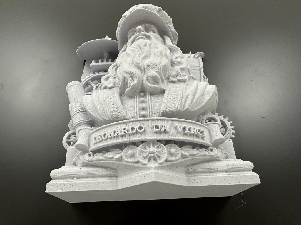 Leonardo da Vinci Wall Sculpture - Renaissance Inventor Bust Plaque - Scientist Wall Art - Library Office Decor - Shelf Decor Statue