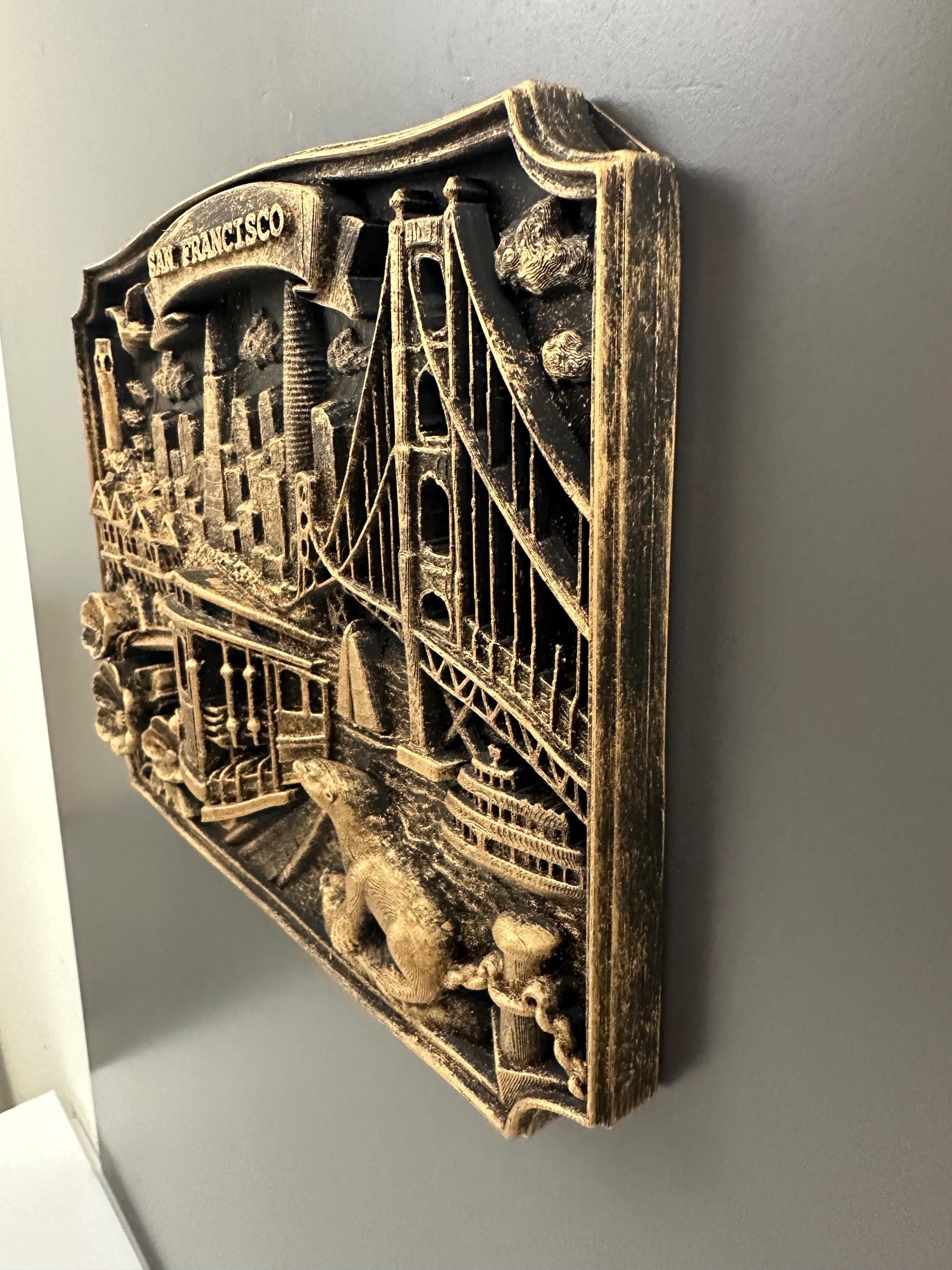 San Diego Skyline Wall Art - Handcrafted Relief Sculpture - Navy Carrier Ship Plaque - California Coastal Decor - Housewarming Gift