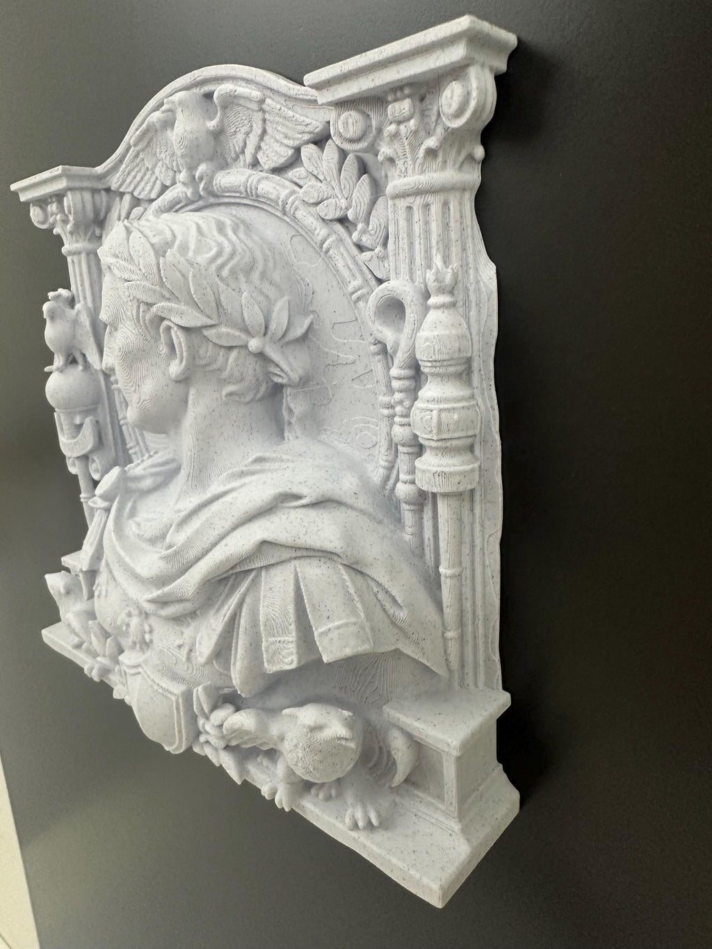 Roman Emperor Julius Caesar Wall Plaque Sculpture | Classical Roman Bust Relief | Ancient Rome Wall Decor | Roman Empire Art