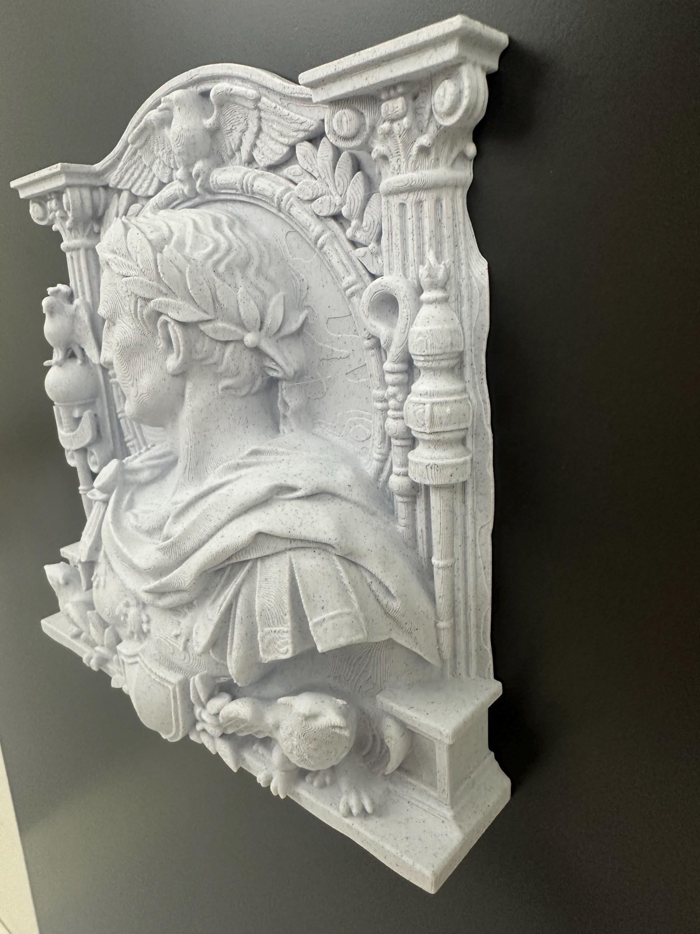 Roman Emperor Julius Caesar Wall Plaque Sculpture | Classical Roman Bust Relief | Ancient Rome Wall Decor | Roman Empire Art