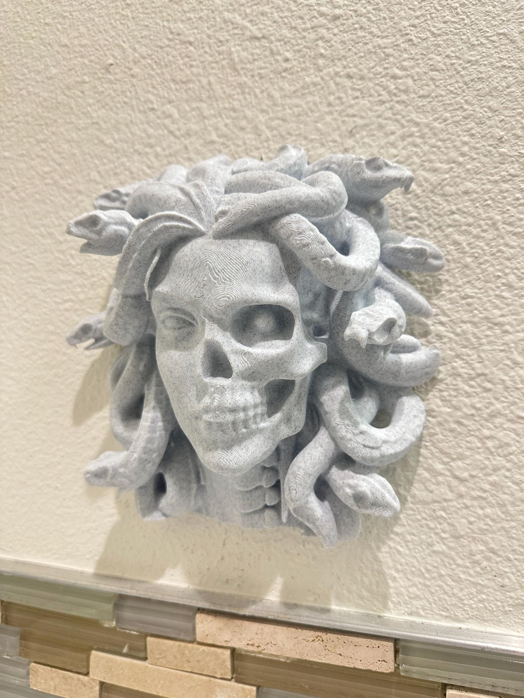 Medusa Life and Death Wall Decor - Gorgon Wall Sculpture - Split Face Skull Statue - Greek Mythology Wall Art - Gothic Decor - Memento Mori