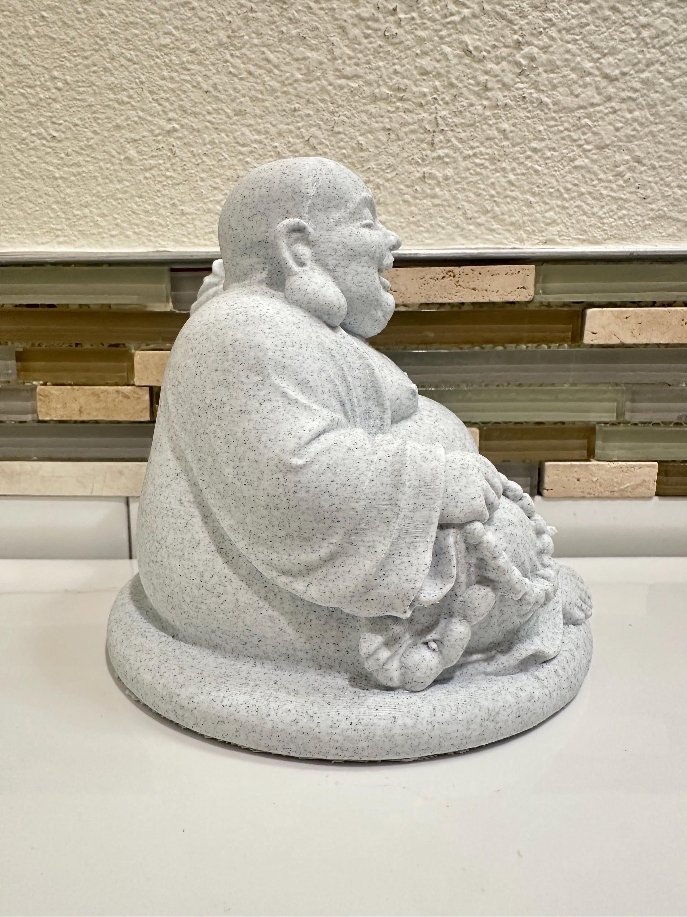 Laughing Buddha Statue 6” Zen Meditation Home Decor - Meditating Desk Decor - Buddha Figurine - Spiritual Shelf Decor - Office Zen Decor