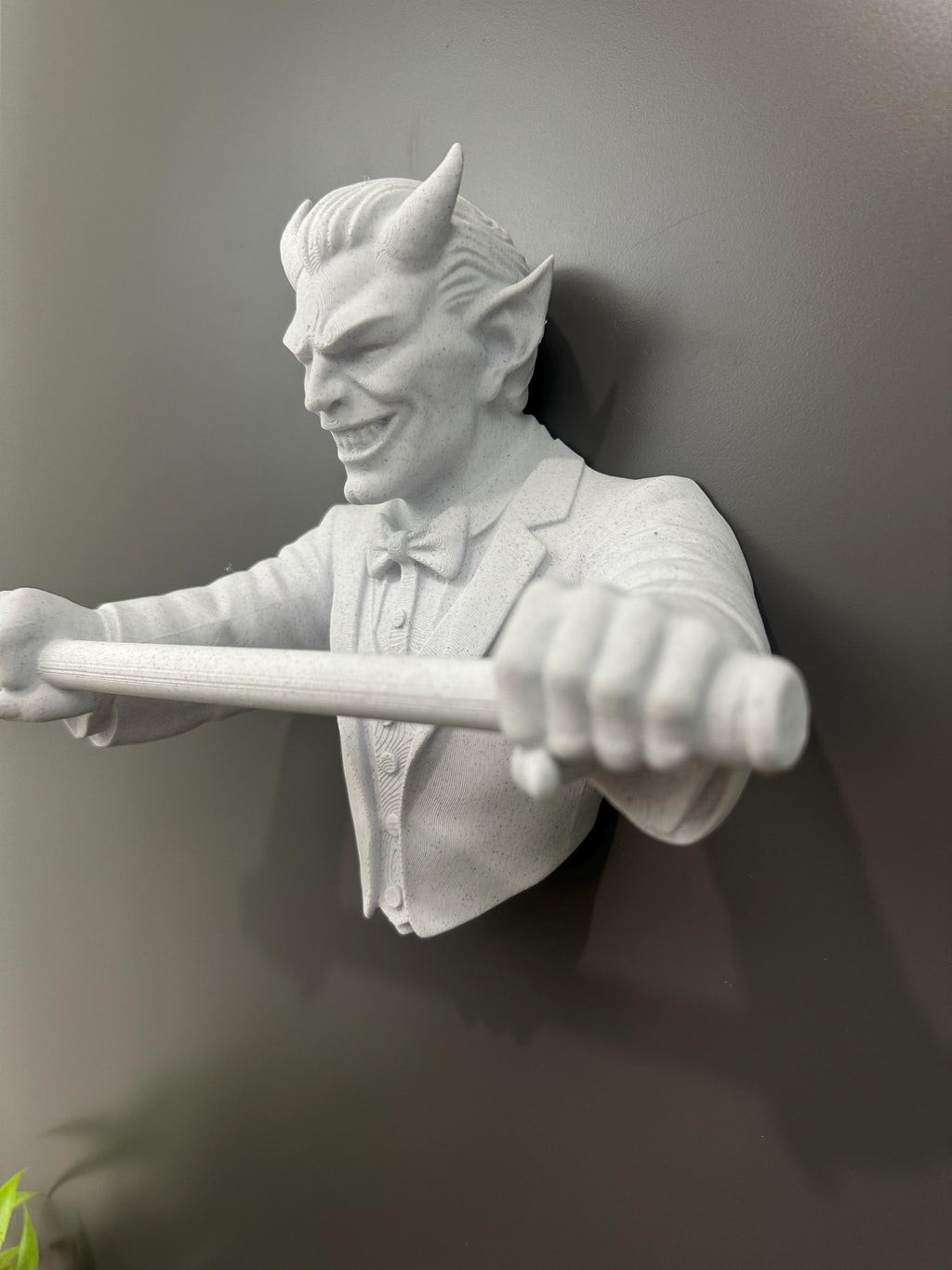 Devil Butler Hand Towel Holder Wall Mount - Gothic Bathroom Decor - Demon Butler Wall Sculpture - Dark Humor Man Cave Gift 9x8x4
