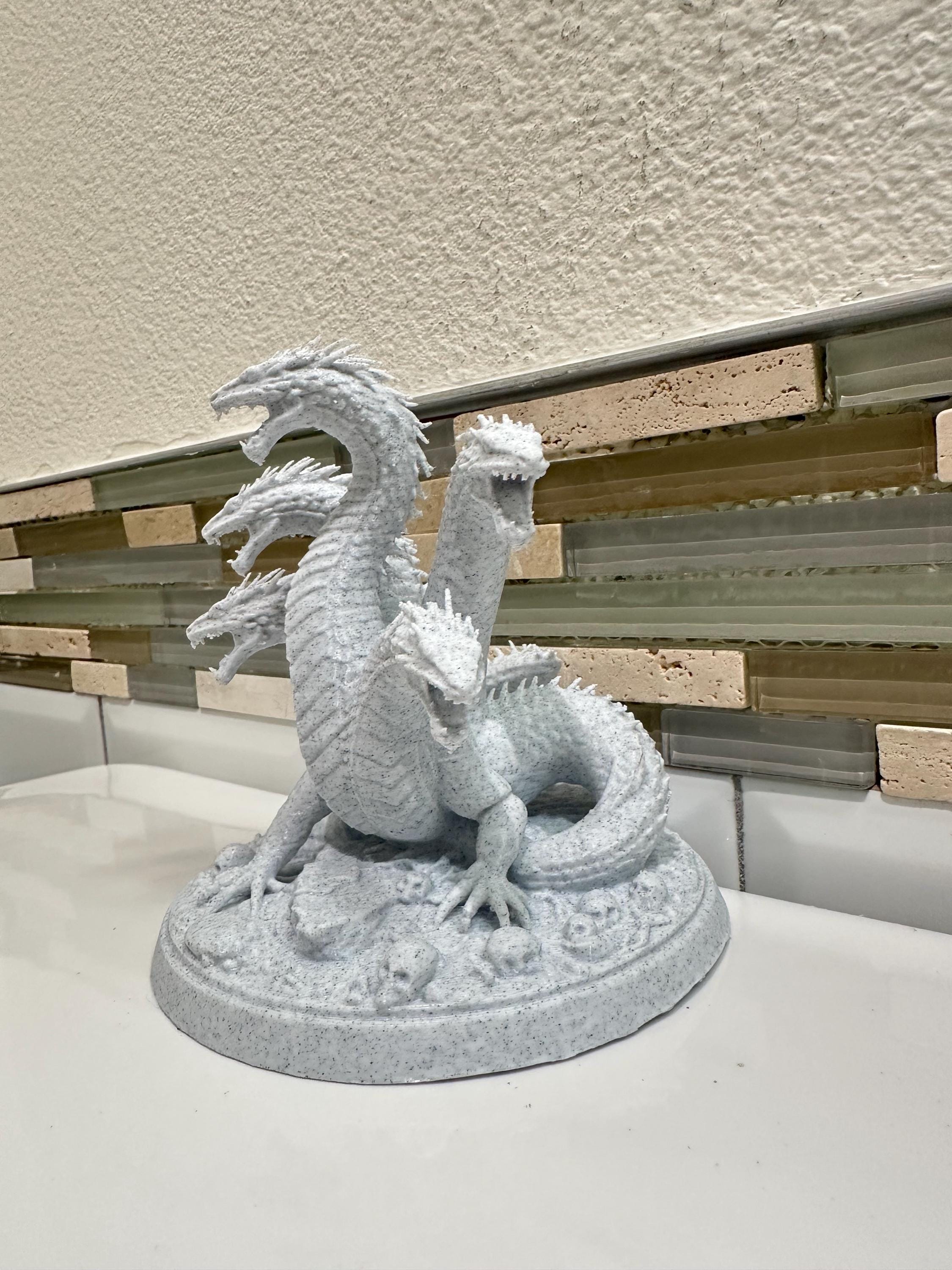 Hydra Multi Headed Dragon Statue - Mythology Sculpture Decor - Classical Serpent Figurine - Mythical Shelf Decor - Fantasy Monster Creature