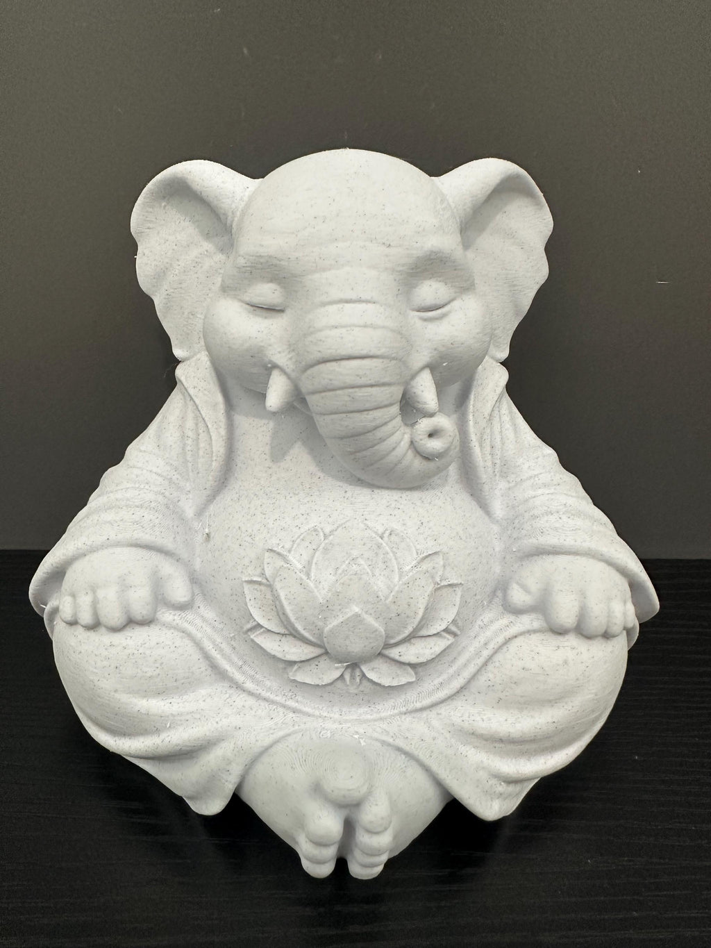 Meditating Buddha Elephant Figurine - Zen Yoga Decor Statue - Spiritual Elephant Sculpture with Lotus - Meditation Room Decor - Peaceful 6”