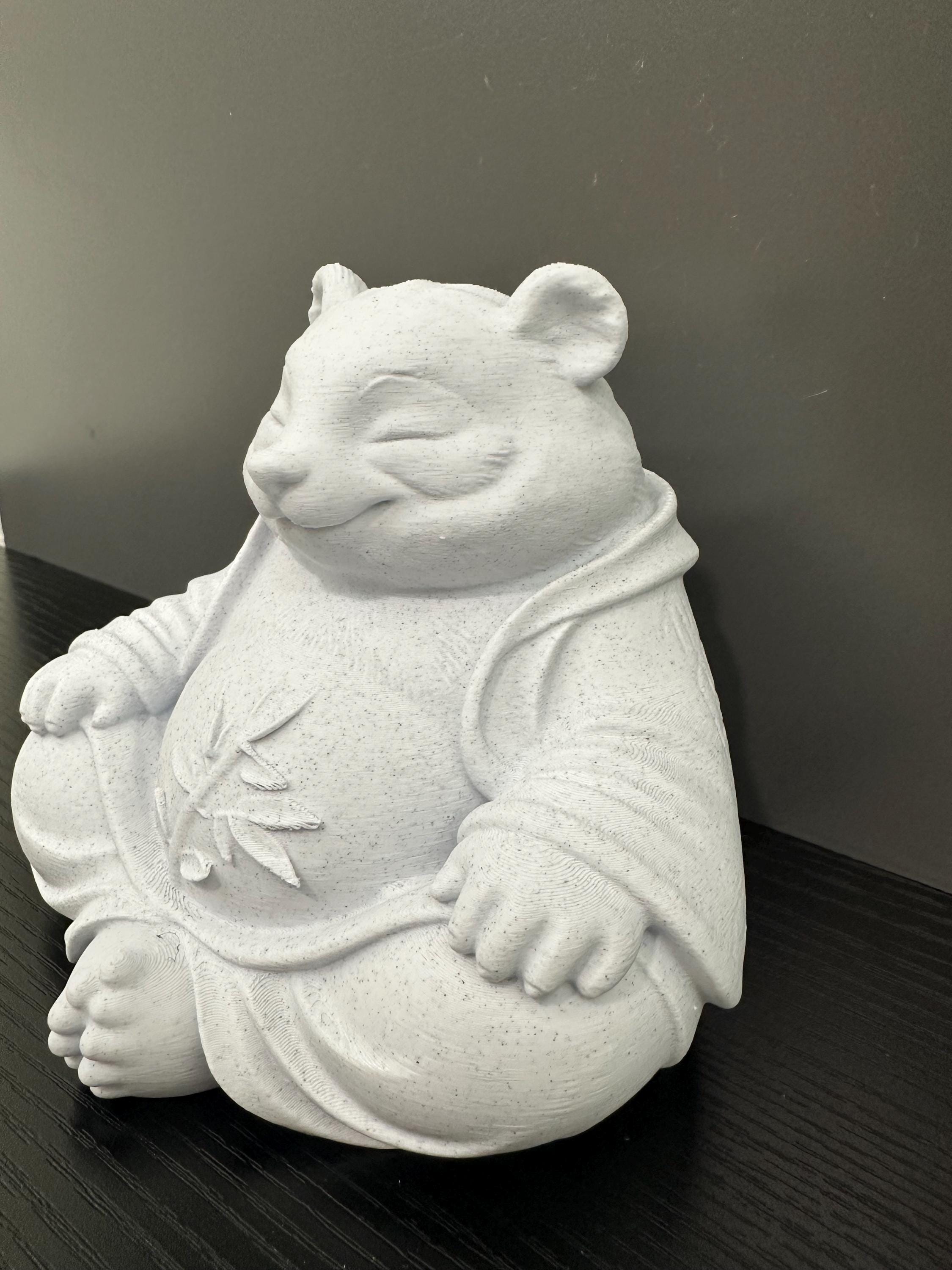 Buddha Panda Zen Meditation Statue - Peaceful Panda Sculpture - Yoga Decor - Meditation Room Decor - Cute Panda Figurine - Desk Decor 6”