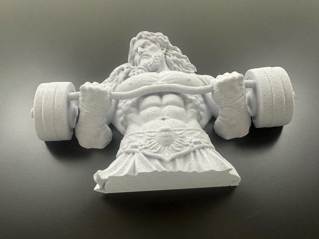 Hercules Barbell Wall Decor - Greek God Gym Wall Art - Bodybuilding Fitness Sculpture - Strongman Workout Decor