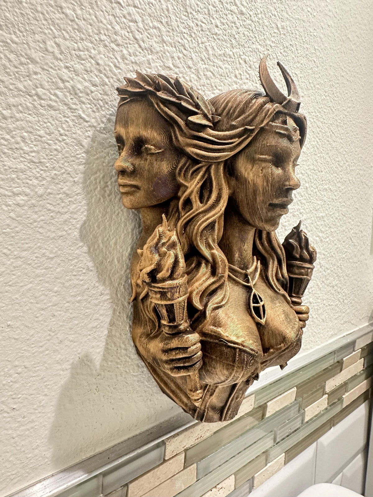 Triple Goddess Hecate Wall Sculpture