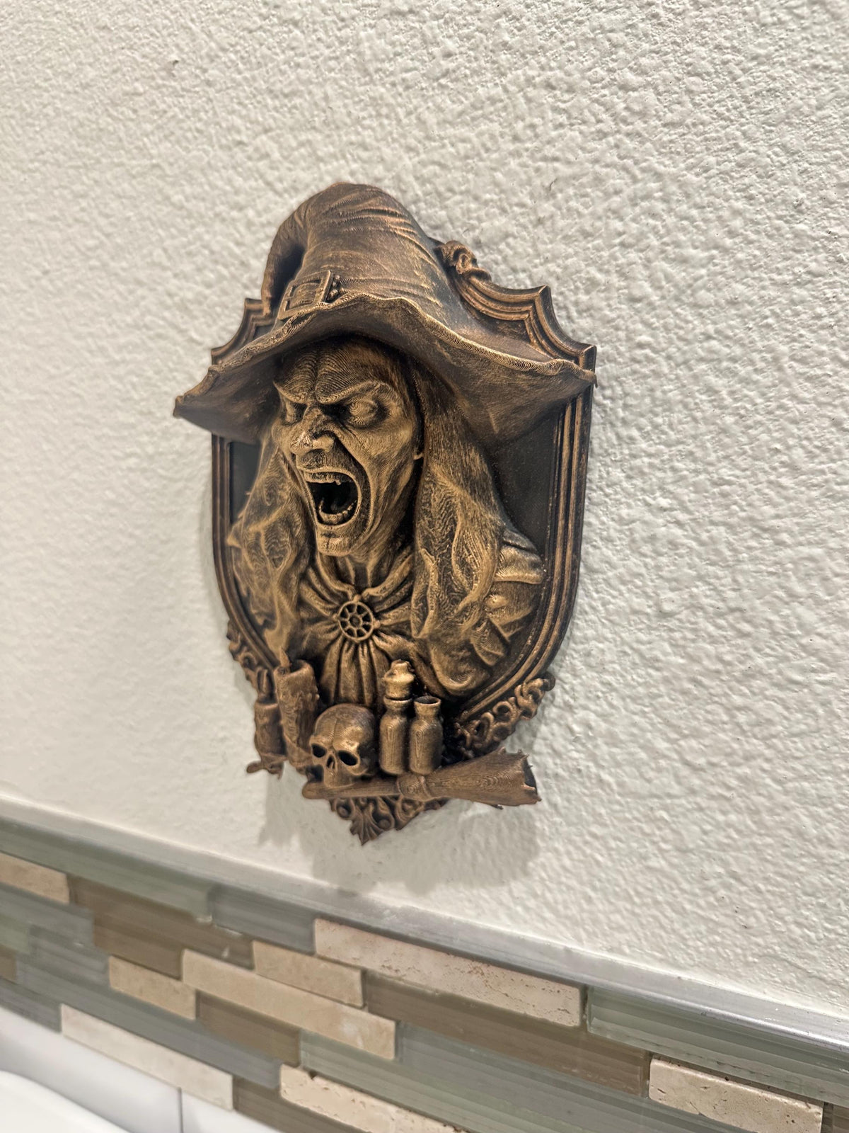 Gothic Witch Wall Plaque Horror Decor