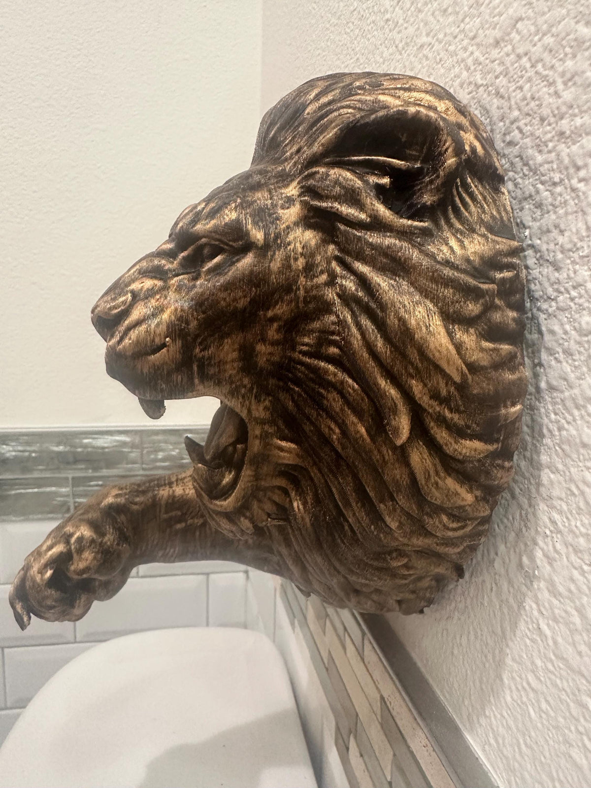 Fierce Lion Head Wall Sculpture — Two Sizes