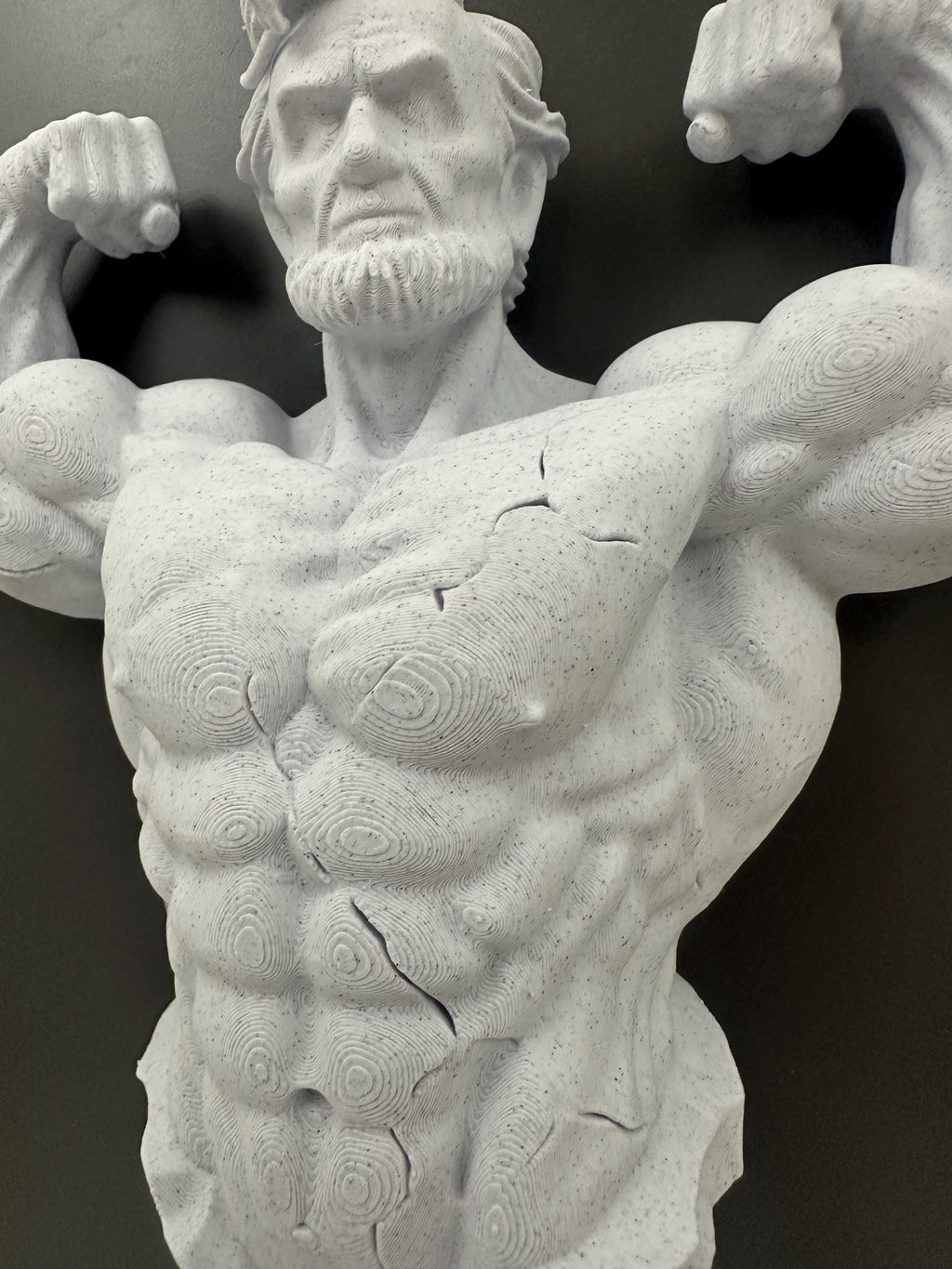 Muscular Abraham Lincoln Wall Sculpture, Funny Lincoln Bust Wall Mount, Gym Lincoln Statue, Historical Humor Decor - Honest Abe Stone Style