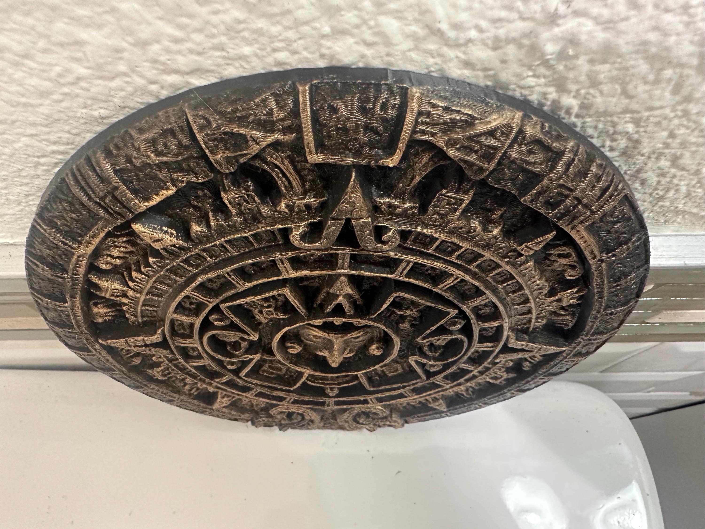 8” x 8” Mayan Calendar Aztec Ancient Civilization 3d Relief Antique Relief Round Wall Art Home Decor Plaque Hanging Sculpture Statue