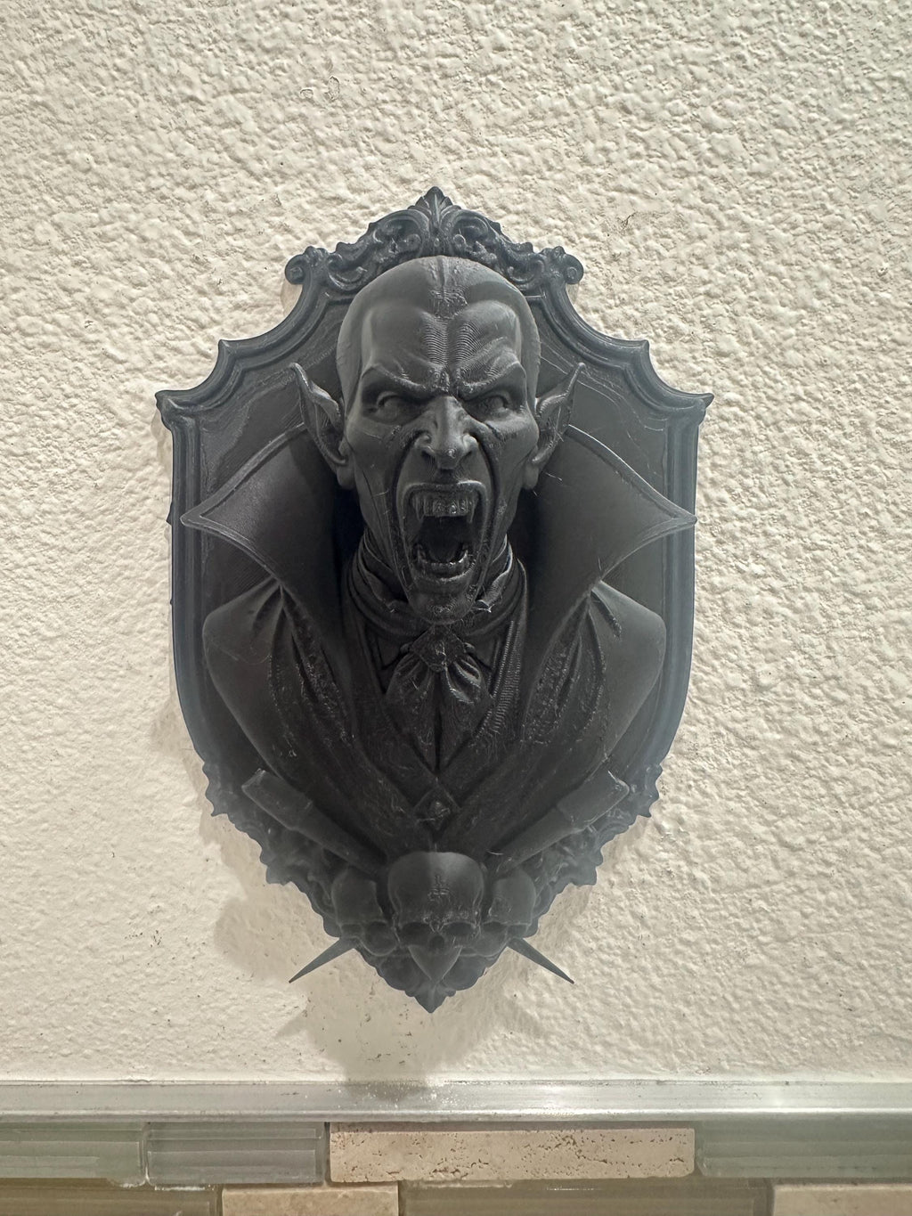 Gothic Vampire Head Wall Plaque