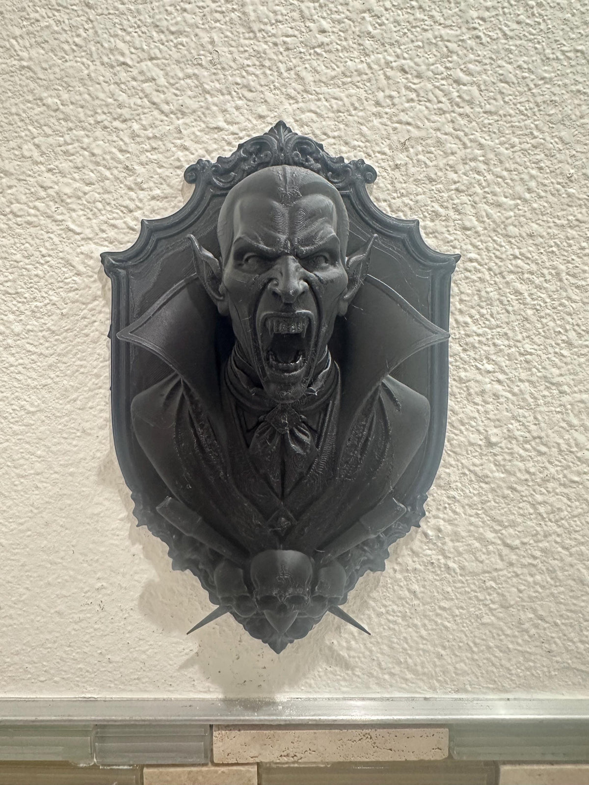 Gothic Vampire Head Wall Plaque