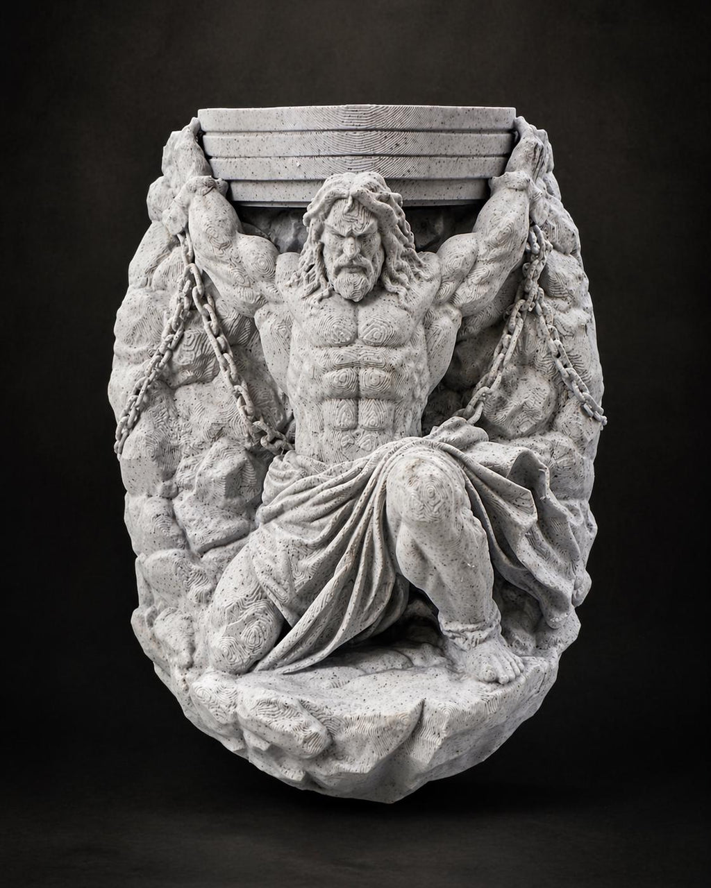 Atlas Wall Sculpture Home Gym Decor | Greek Mythology Titan Statue | Bodybuilder Strength Art | Weightlifting Gift for Him | Man Cave Art