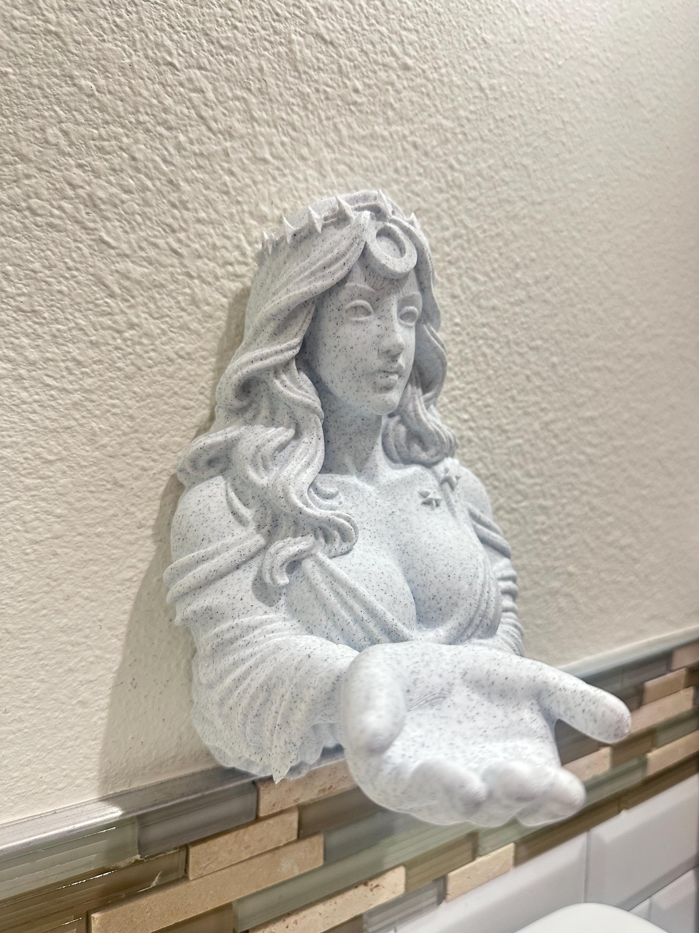 Nyx Goddess Wall Decor - Greek Mythology Wall Sculpture - Night Goddess Bust Wall Mount - Celestial Gothic Decor - 9x7x6