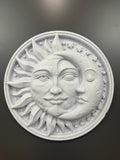 Sun and Moon Wall Plaque - Celestial Decor Yin Yang Wall Art - Boho Home Decor - Astrology Wall Hanging - Patio Garden Art 9x9x2”