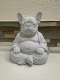 Lucky French Bulldog Buddha Statue 6” Figurine - Zen Decor Prosperity Good Luck Collectible Gift Garden Home Desk Decor 3d