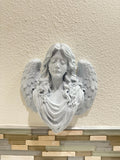 Angel Wall Mount Bust - Memorial Angel Wall Decor - Classical Angel Sculpture 9x9x3 - Religious Spiritual Guardian Home Decor