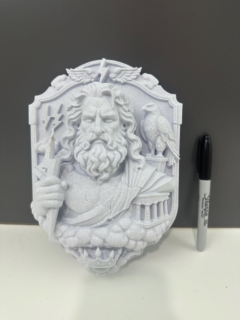Zeus Wall Plaque Greek God Decor Olympus Sculpture Mythology Wall Art Thunder God Bust Classical Home Decor 9x7x2