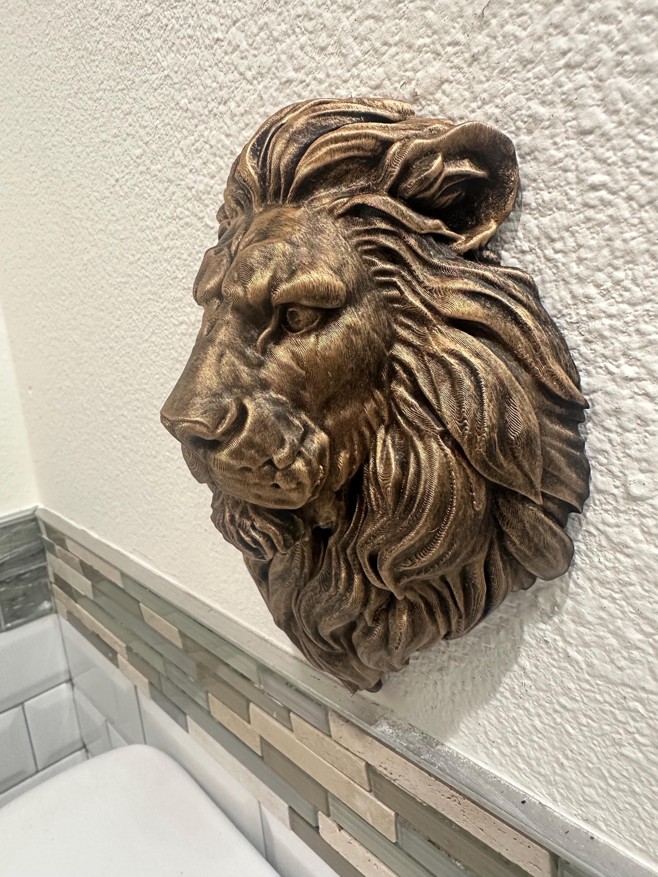 Hand Painted Fierce Lion Head 9x7x3 Hanging Wall Mounted Sculpture - Jungle King Home Decor - Classical Wall Art - Regal Animal Head Mount