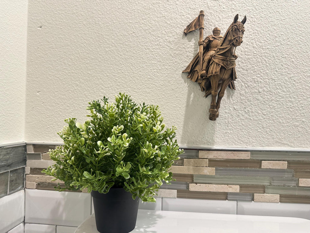 Medieval Knight on Horse Wall Sculpture