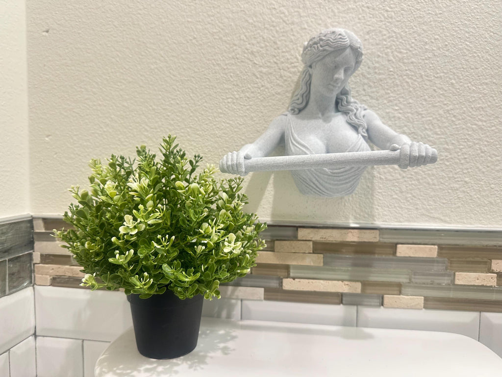 Greek Goddess Hand Towel Holder - Classical Bathroom Wall Decor - Greek Statue Towel Bar - Elegant Bath Art - Ancient Roman Statue 9”