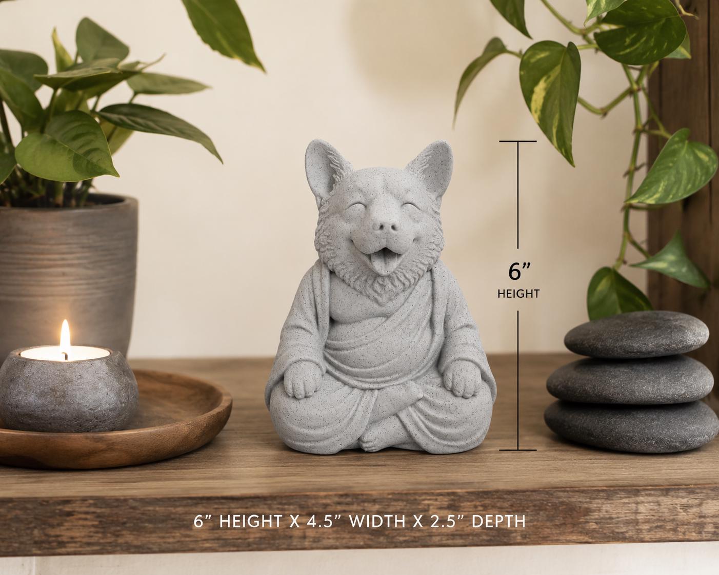 Corgi Buddha Statue | Meditating Corgi Figurine | Zen Dog Decor | Yoga Dog Sculpture | Dog Lover Gift | Mindfulness Home Decor 6”