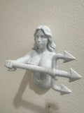 Mermaid Hand Towel Holder - 3D Wall Mount Hanging Sculpture Art 9” - Ocean Fantasy Home Decor - Mythical Beach Coastal - Trident Hook