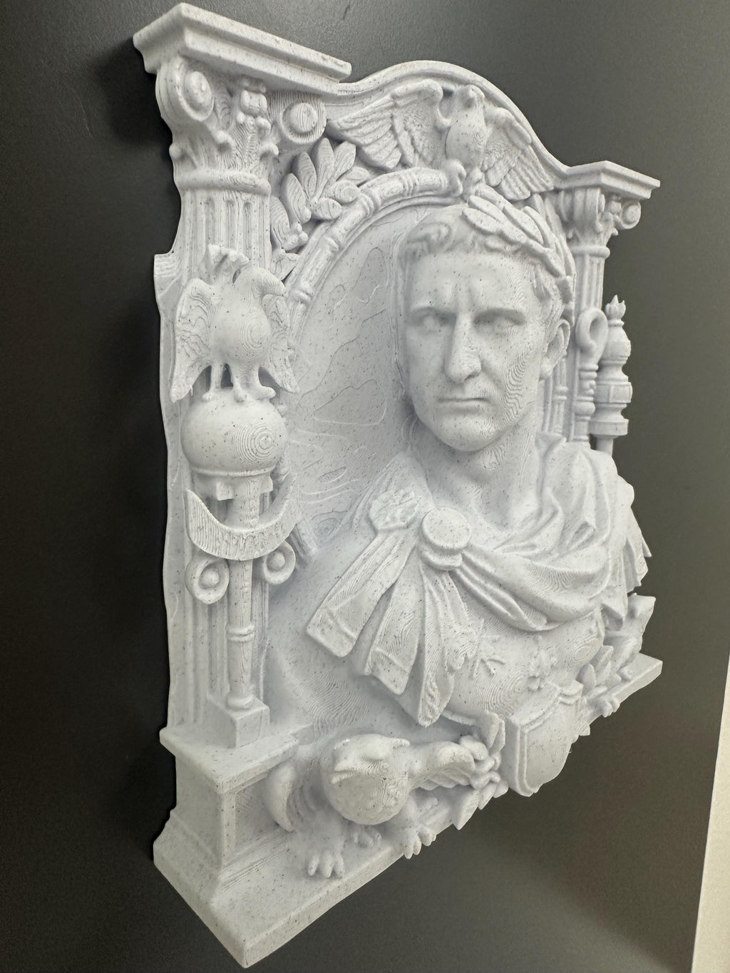 Roman Emperor Julius Caesar Wall Plaque Sculpture | Classical Roman Bust Relief | Ancient Rome Wall Decor | Roman Empire Art