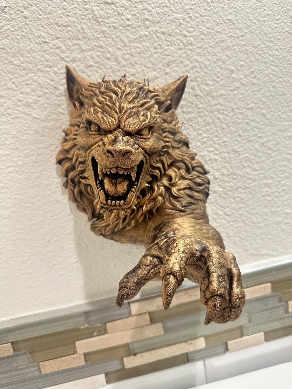 Gothic Werewolf Wall Sculpture