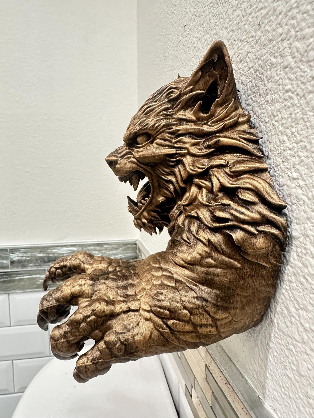 Gothic Werewolf Wall Sculpture