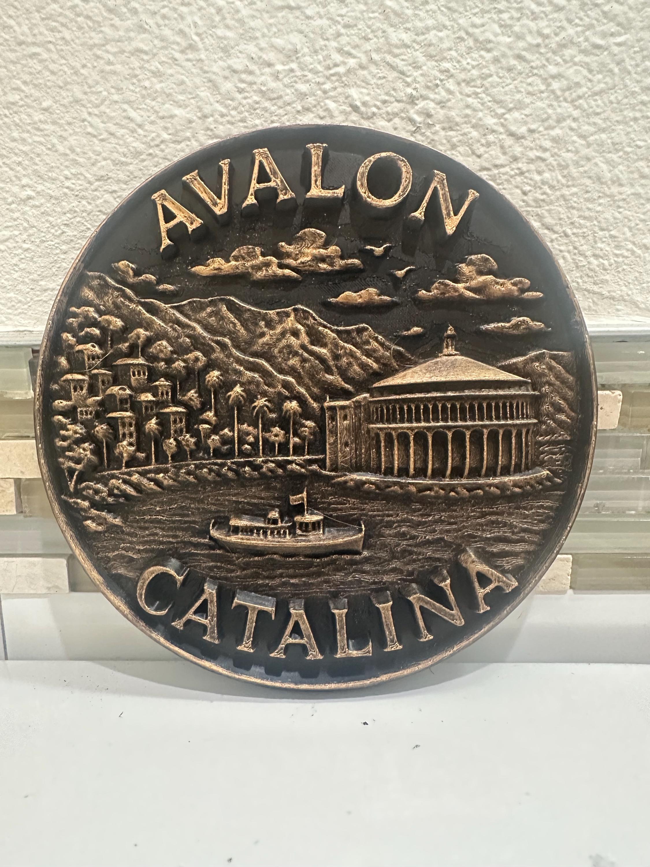 Limited Hand Painted Avalon Bay Santa Catalina Island 8” x 8” 3d Relief Wall Art Plaque Casino Sculpture