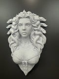 Medusa Empress Relic Wall Sculpture - Greek Mythology Wall Art - Mythic Gorgon Bust Decor - Stone Style 3d Print 9x6x2