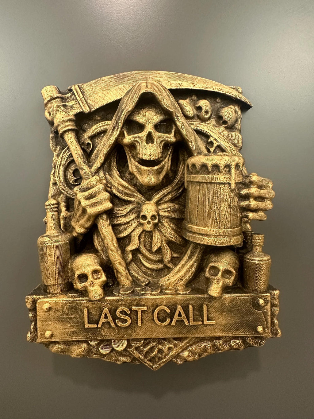 Gothic Grim Reaper Wall Plaque