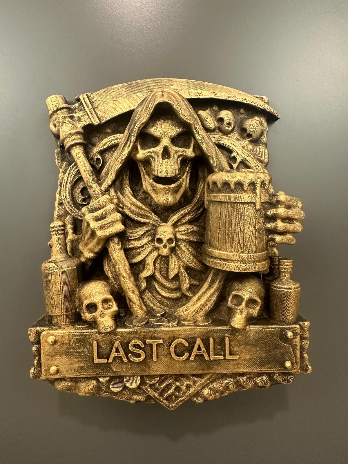 Gothic Grim Reaper Wall Plaque