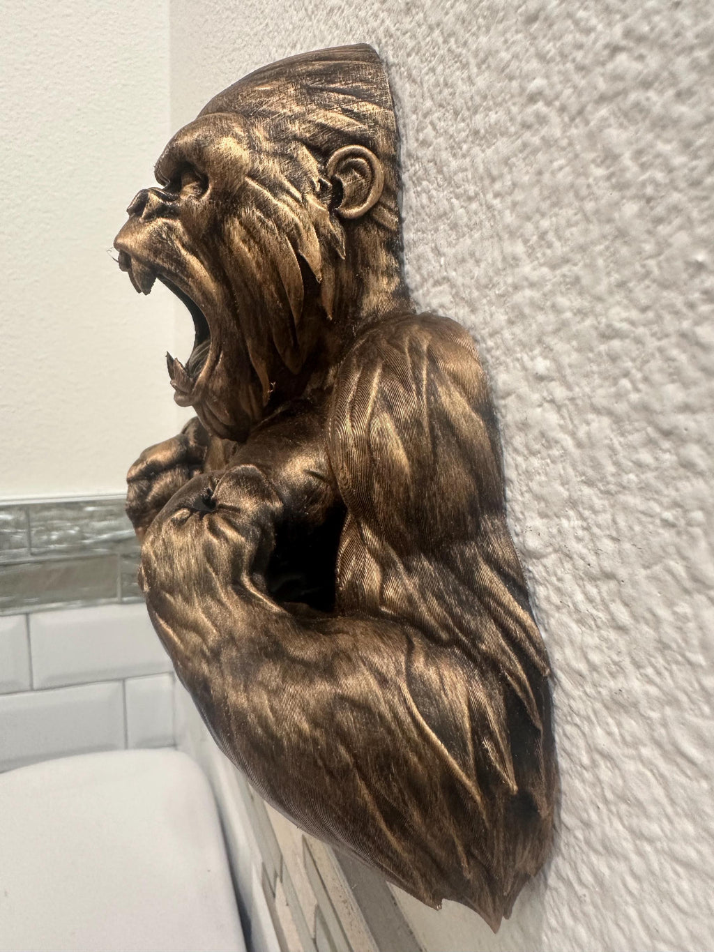 Roaring Gorilla Wall Sculpture