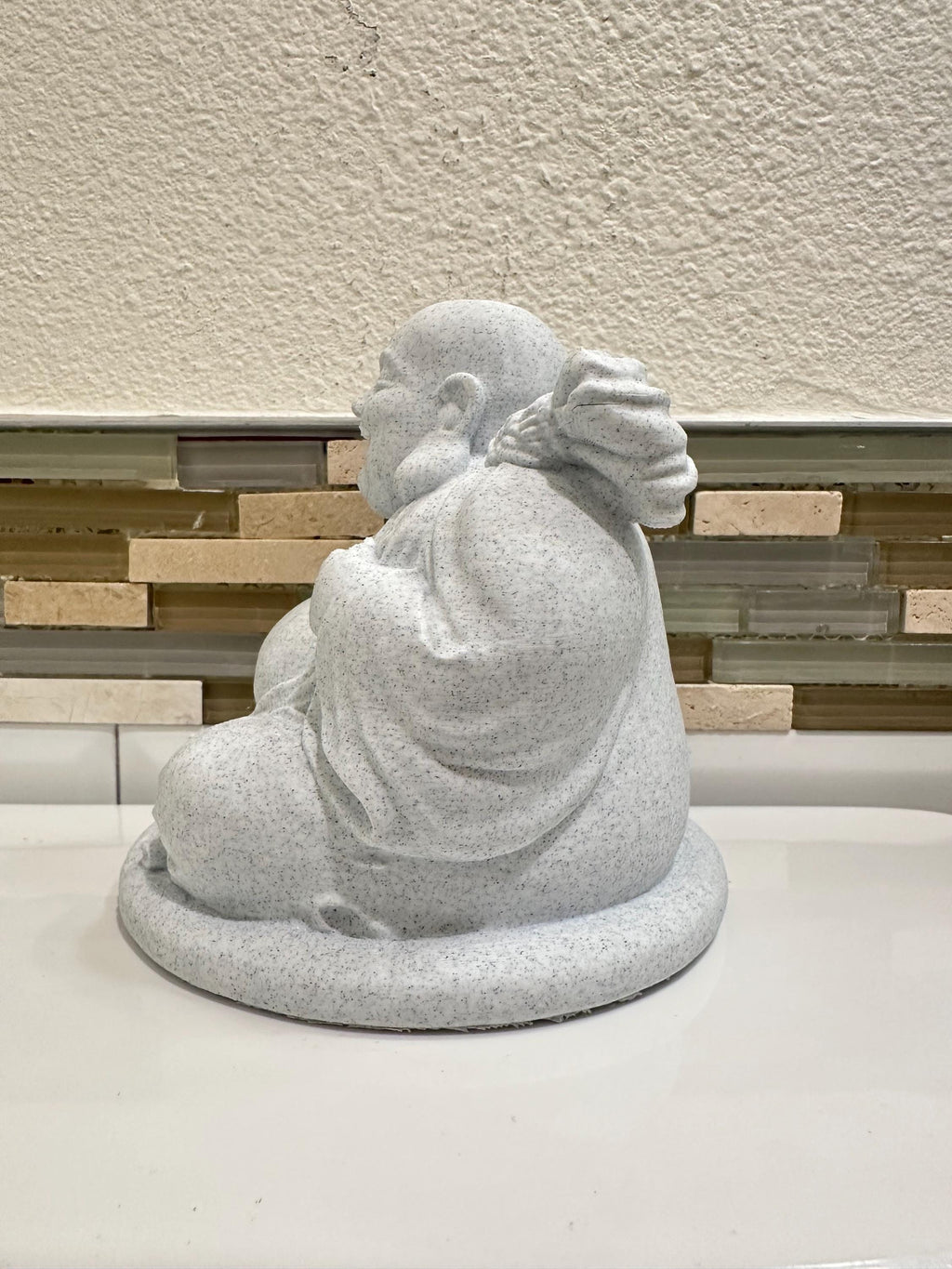 Laughing Buddha Statue 6” Zen Meditation Home Decor - Meditating Desk Decor - Buddha Figurine - Spiritual Shelf Decor - Office Zen Decor