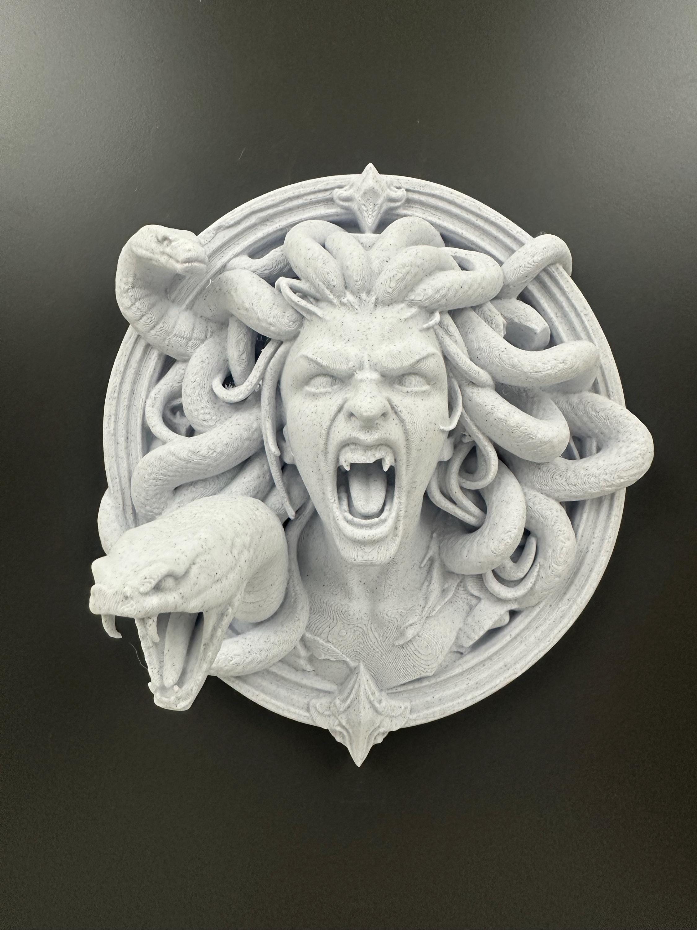 Medusa Wall Sculpture | Gothic Greek Mythology Decor | Snake Wall Plaque | Fantasy Home Decor | Rock/Stone Style Gorgon Goddess Art