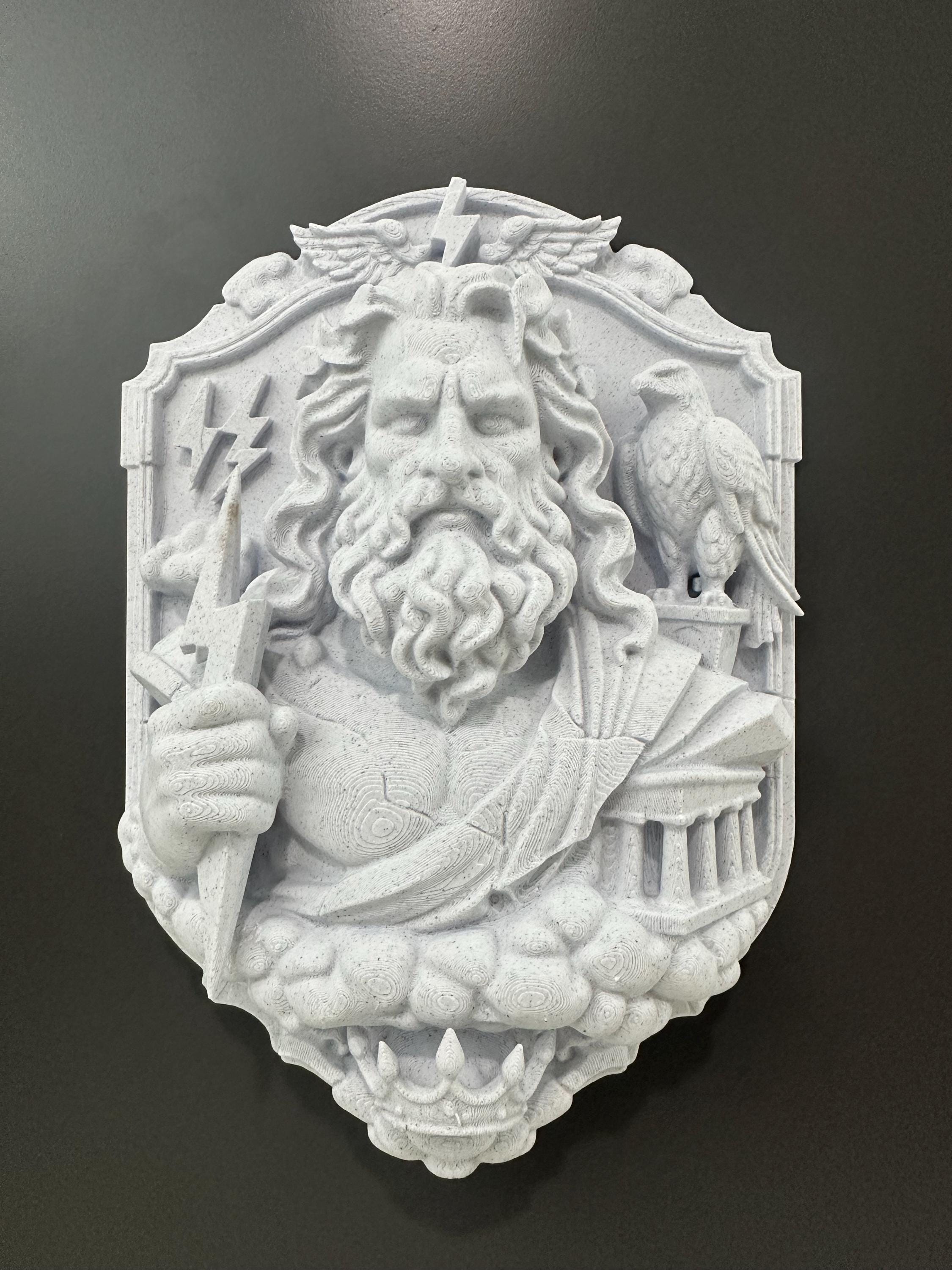 Zeus Wall Plaque Greek God Decor Olympus Sculpture Mythology Wall Art Thunder God Bust Classical Home Decor 9x7x2