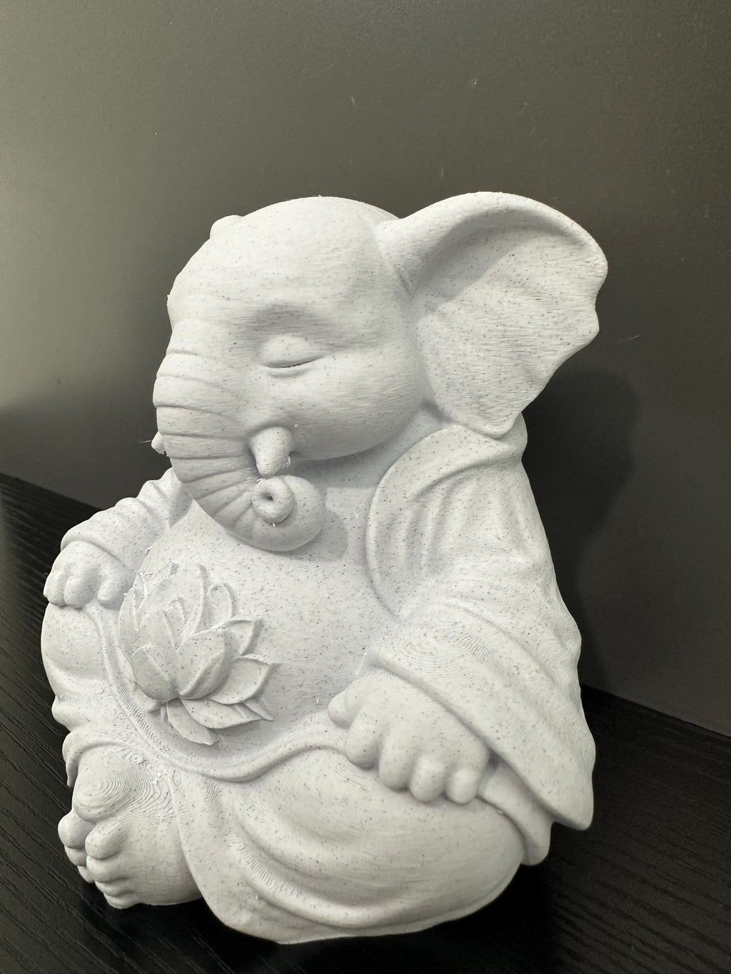 Meditating Buddha Elephant Figurine - Zen Yoga Decor Statue - Spiritual Elephant Sculpture with Lotus - Meditation Room Decor - Peaceful 6”