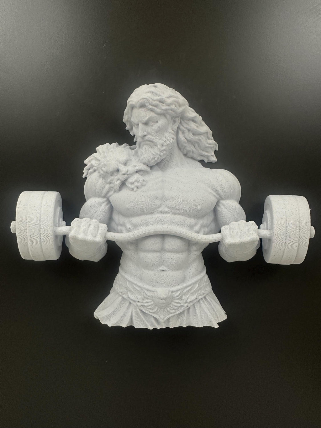 Hercules Barbell Wall Decor - Greek God Gym Wall Art - Bodybuilding Fitness Sculpture - Strongman Workout Decor