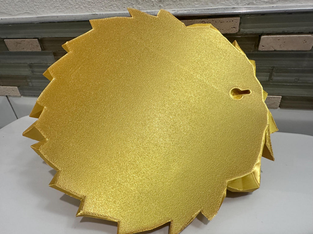 Gold Geometric Lion Head Wall Sculpture